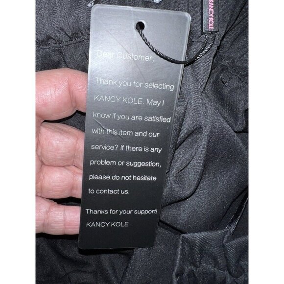 NWT KANCY KOLE High Waist A-Line Paperbag Waist Skirt with Pockets Black Sz L - Picture 11 of 13